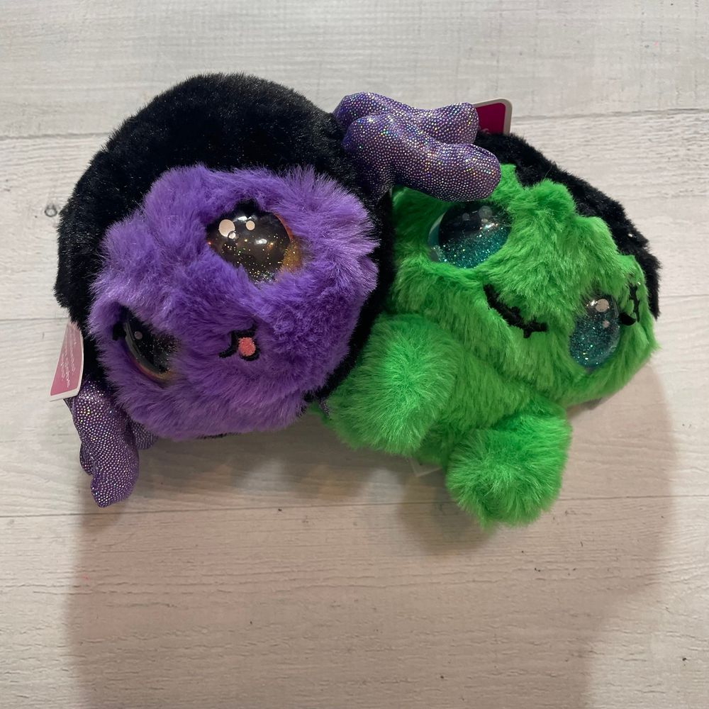 Eyeluvs Claire's exclusive purple spider green Frankenstein plush